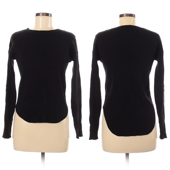 Express Crew Neck Black Stretch Sweater - Picture 3 of 9